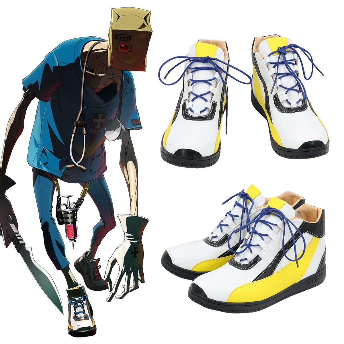 Guilty Gear STRIVE Faust White Black Cosplay Shoes Shoes/Boots - Tophatter Daily Deals